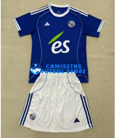 Camiseta Racing Strasbourg 1ª Equipación 2025/2026 Azul Niño Kit