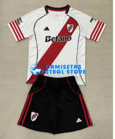 Camiseta River Plate 1ª Equipación 2025/2026 Blanco Niño Kit