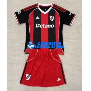 Camiseta River Plate 2ª Equipación 2025/2026 Negro/Rojo Niño Kit