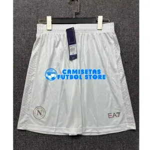 Pantalón Corto Napoli 2ª Equipación 2025/2026 Blanco/Dorado