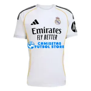 Camiseta Real Madrid 1ª Equipación 2025/2026 Blanco con Parche HP