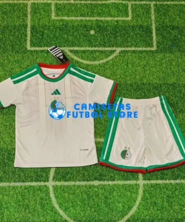 Camiseta Argelia 1ª Equipación Mundial 2026 Blanco Niño Kit