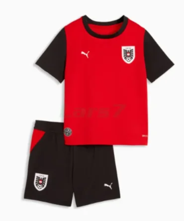 Camiseta Austria 1ª Equipación Mundial 2026 Rojo Niño Kit