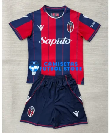 Camiseta Bologna 1ª Equipación 2025/2026 Rojo/Azul Niño Kit