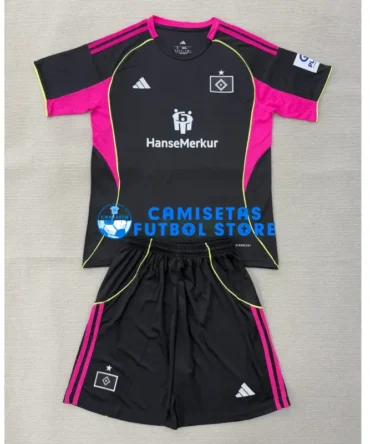 Camiseta Hamburger SV 3ª Equipación 2025/2026 Negro Niño Kit