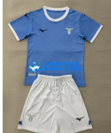 Camiseta Lazio 1ª Equipación 2025/2026 Azul Niño Kit