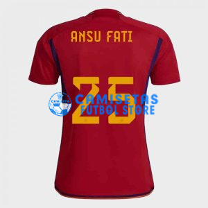 Camiseta Ansu Fati 25 España 1ª Equipación 2022 Mundial