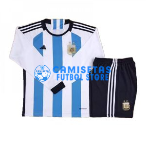 Camiseta Argentina 1ª Equipación 2022 Copa Mundial Kit ML