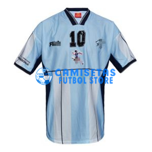 Camiseta Argentina 1ª Equipación Maradona 10 Retro 2001