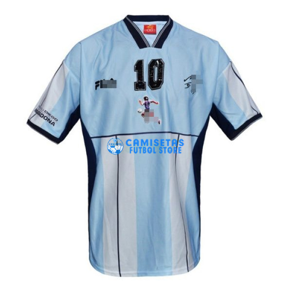 Camiseta Argentina 1ª Equipación Maradona 10 Retro 2001