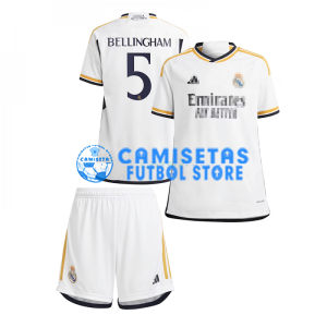 Camiseta Bellingham 5 Real Madrid 1ª Equipación 2023/2024 Niño Kit