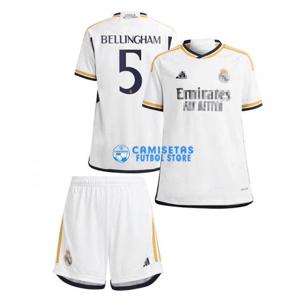 Camiseta Bellingham 5 Real Madrid 1ª Equipación 2023/2024 Niño Kit