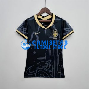 Camiseta Brasil 2022 Negro Mujer