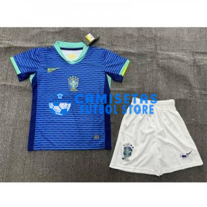 Camiseta Brasil 2024 Azul Niño Kit