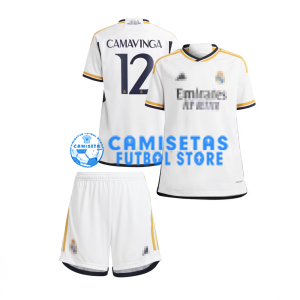 Camiseta Camavinga 12 Real Madrid 1ª Equipación 2023/2024 Niño Kit