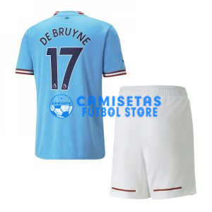 Camiseta De Bruyne 17 Manchester City 1ª Equipación 2022/2023 Niño Kit