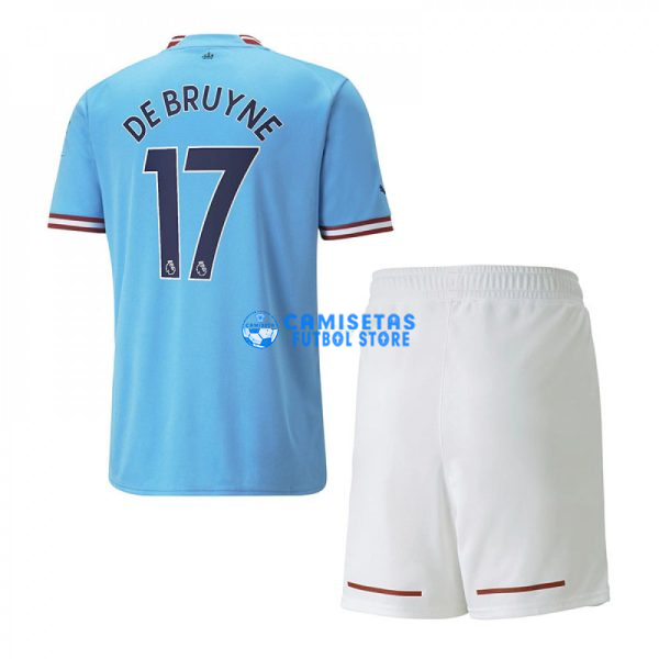 Camiseta De Bruyne 17 Manchester City 1ª Equipación 2022/2023 Niño Kit