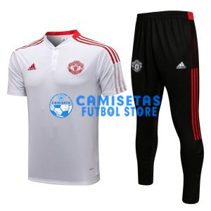 Camiseta de Entrenamiento Manchester United 2021/2022 Kit Blanco/Rojo
