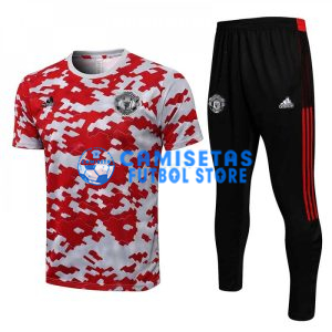 Camiseta de Entrenamiento Manchester United 2021/2022 Kit Rojo/Blanco