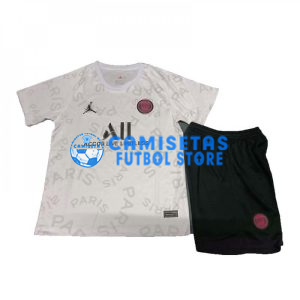 Camista de Entrenamiento PSG 2021/2022 Jordan Letra Estampado Blanco Niño Kit