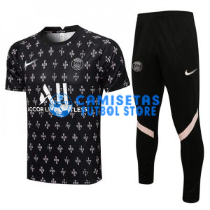 Camiseta de Entrenamiento PSG 2021/2022 Kit Negro Estampado Rosa