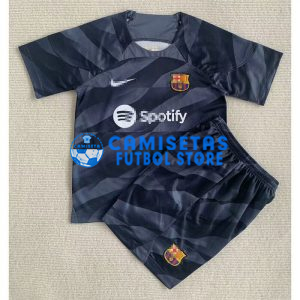 Camiseta de Portero Barcelona 2023/2024 Niño Kit Negro/Gris