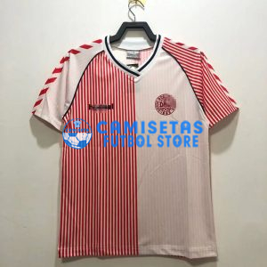 Camiseta Dinamarca 2ª Equipación Retro 1986