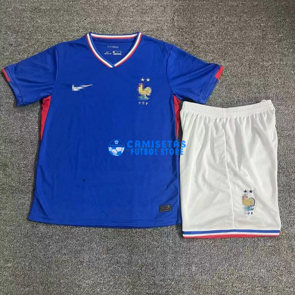 Camiseta Francia 2024 Azul Niño Kit