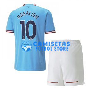 Camiseta Grealish 10 Manchester City 1ª Equipación 2022/2023 Niño Kit