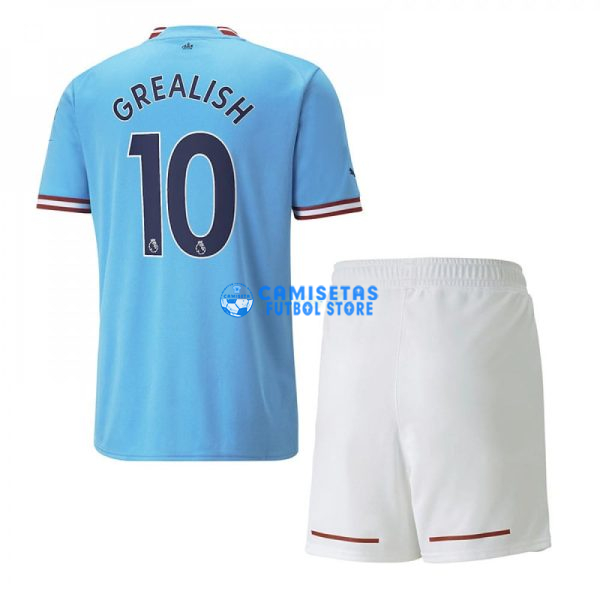 Camiseta Grealish 10 Manchester City 1ª Equipación 2022/2023 Niño Kit