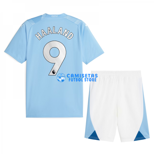 Camiseta Haaland 9 Manchester City 1ª Equipación 2023/2024 Niño Kit