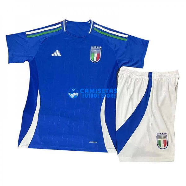 Camiseta Italia 2024 Azul Niño Kit