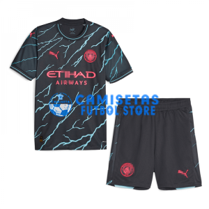 Camiseta Manchester City 3ª Equipación 2023/2024 Niño Kit