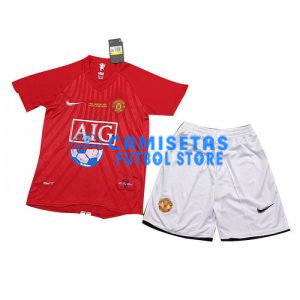 Camiseta Manchester United 1ª Equipación Retro 07/08 Niño Kit