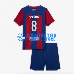 Camiseta Pedri 8 Barcelona 1ª Equipación 2023/2024 Niño Kit