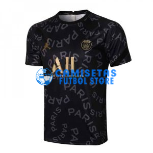 Camiseta de Entrenamiento PSG 2021/2022 Jordan Letra Estampado Negro