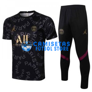 Camiseta de Entrenamiento PSG 2021/2022 Kit Jordan Letra Estampado Negro