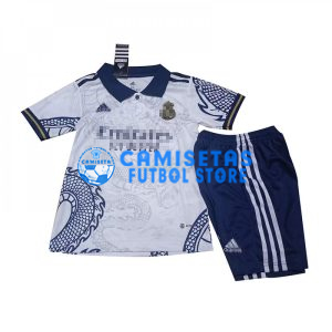 Camiseta Real Madrid 2023/2024 Blanco/Azul Niño Kit