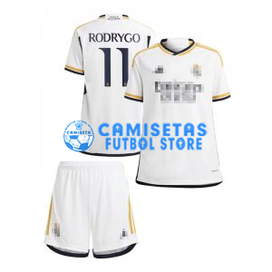 Camiseta Rodrygo 11 Real Madrid 1ª Equipación 2023/2024 Niño Kit