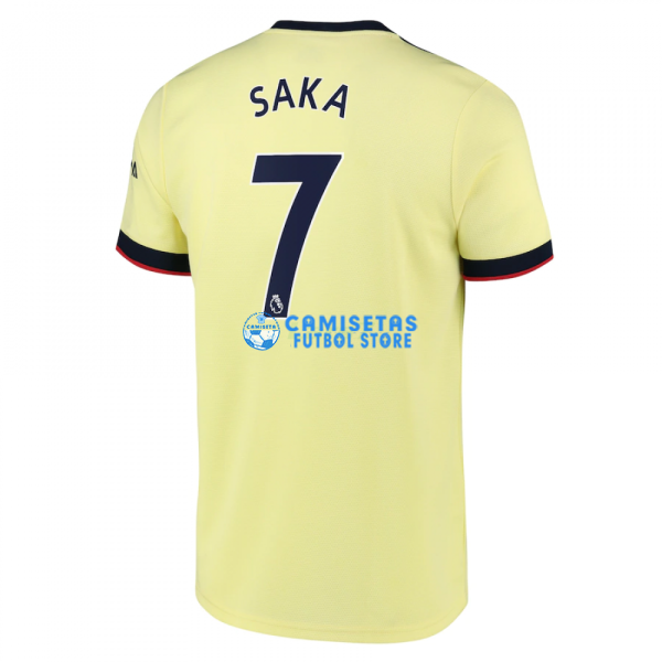 Camiseta Saka 7 Arsenal 2ª Equipación 2021/2022