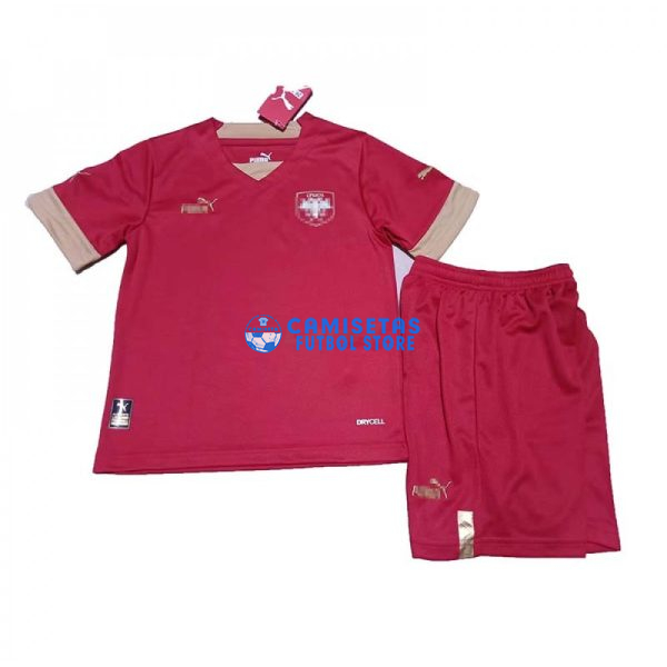 Camiseta Serbia 1ª Equipación 2022 Niño Kit Mundial