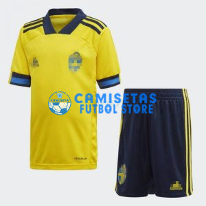 Camiseta Suecia 1ª Equipación 2020 Eurocopa Niño kit