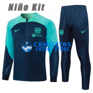 Chandal Barcelona 2023/2024 Niño Azul Marino/Verde