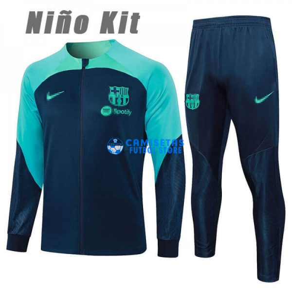 Chandal Barcelona 2023/2024 Niño Azul Marino/Verde