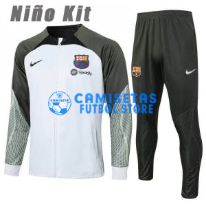 Chandal Barcelona 2023/2024 Niño Gris Claro/Verde