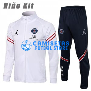 Chándal PSG 2021/2022 Cuello Alto Niño Kit Blanco