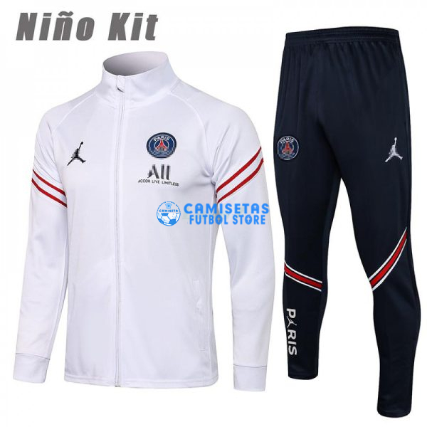 Chándal PSG 2021/2022 Cuello Alto Niño Kit Blanco