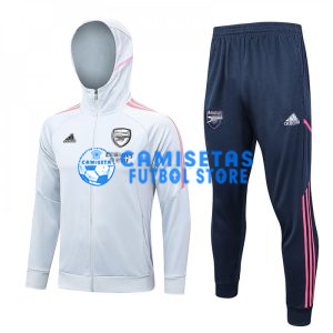 Chandal Arsenal 2023/2024 Con Capucha Gris Claro