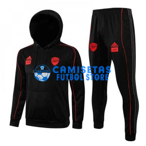 Chandal Arsenal FC 2021/2022 Con Capucha Negro