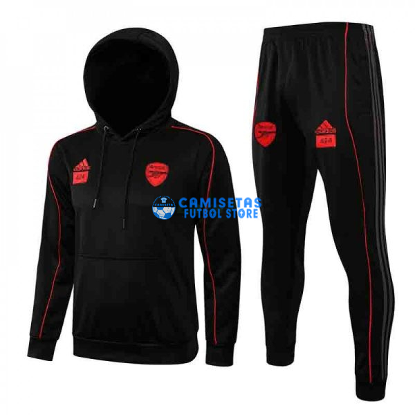 Chandal Arsenal FC 2021/2022 Con Capucha Negro